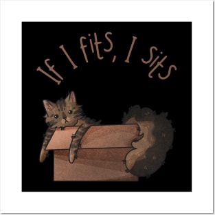 If I Fits i Sits - Tabby Cat Posters and Art